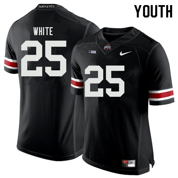 Ohio State Buckeyes Brendon White Youth #25 Black Authentic Stitched College Football Jersey